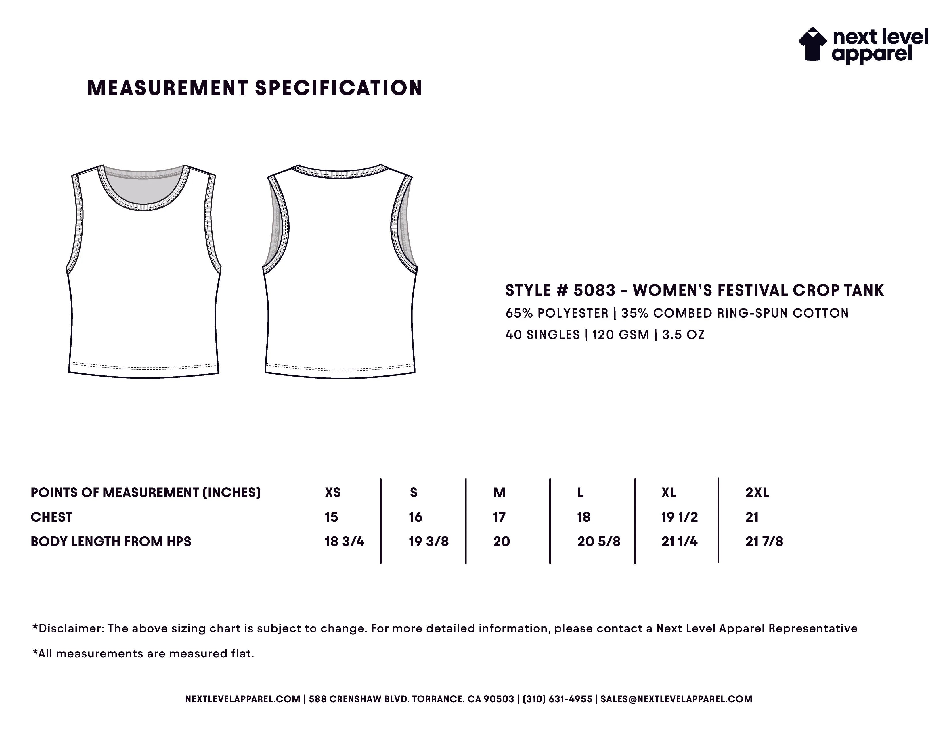 5083 Women's Festival Cropped Tank